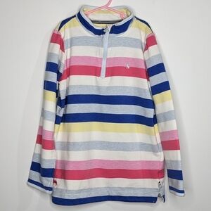 Joules pink yellow blue white 1/3 zip pullover sweatshirt 11/12Y